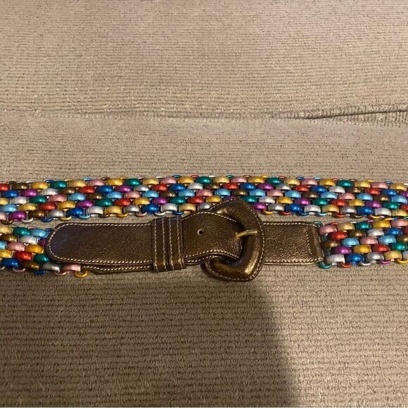 Vintage Carlos Falchi colorful Aluminum Metal Belt